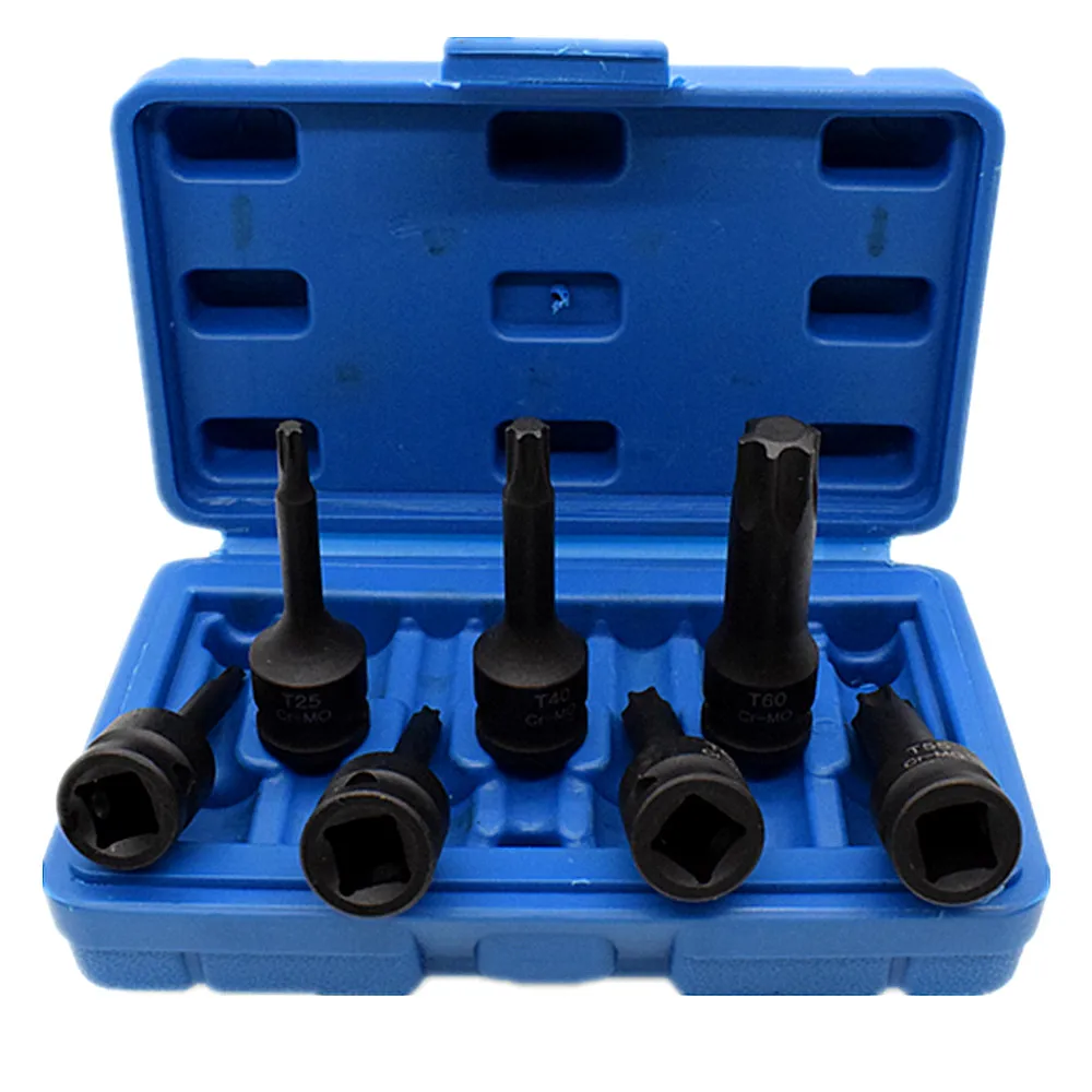 Набор ударных звездообразных торцевых головок 7 шт. торцевые насадки для