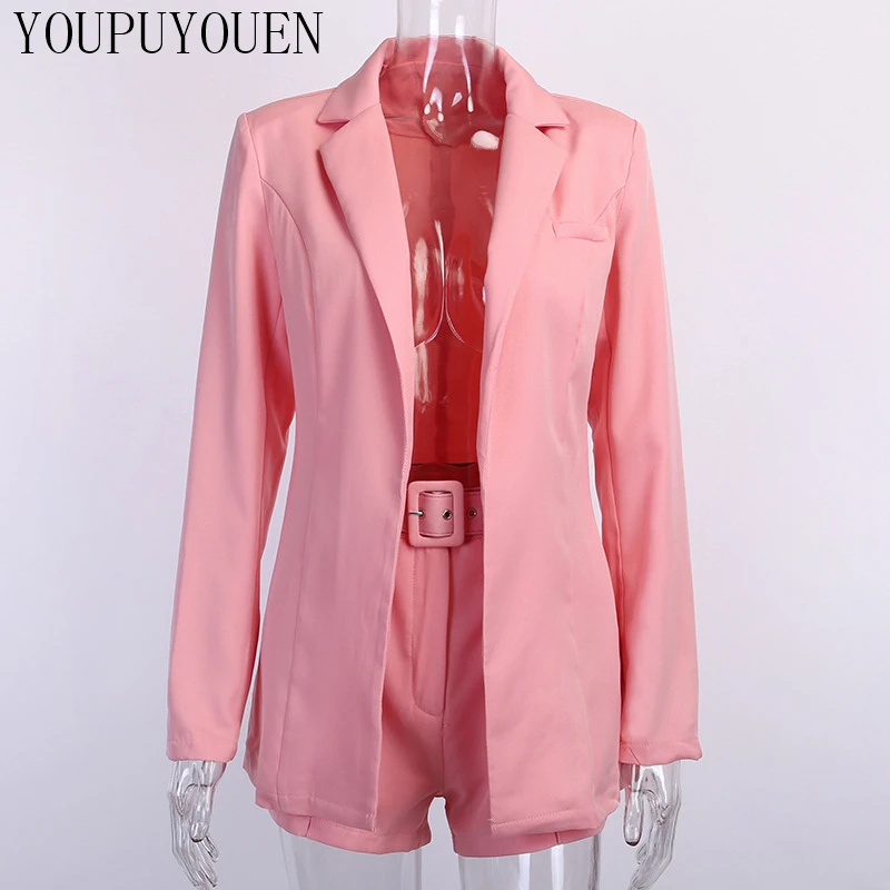

Blazer Shorts Suit Set Sexy Fashion Casual Woman Jacket Elegant Clothing Spring Summer 2021 2 Piece Outfits Two Piece