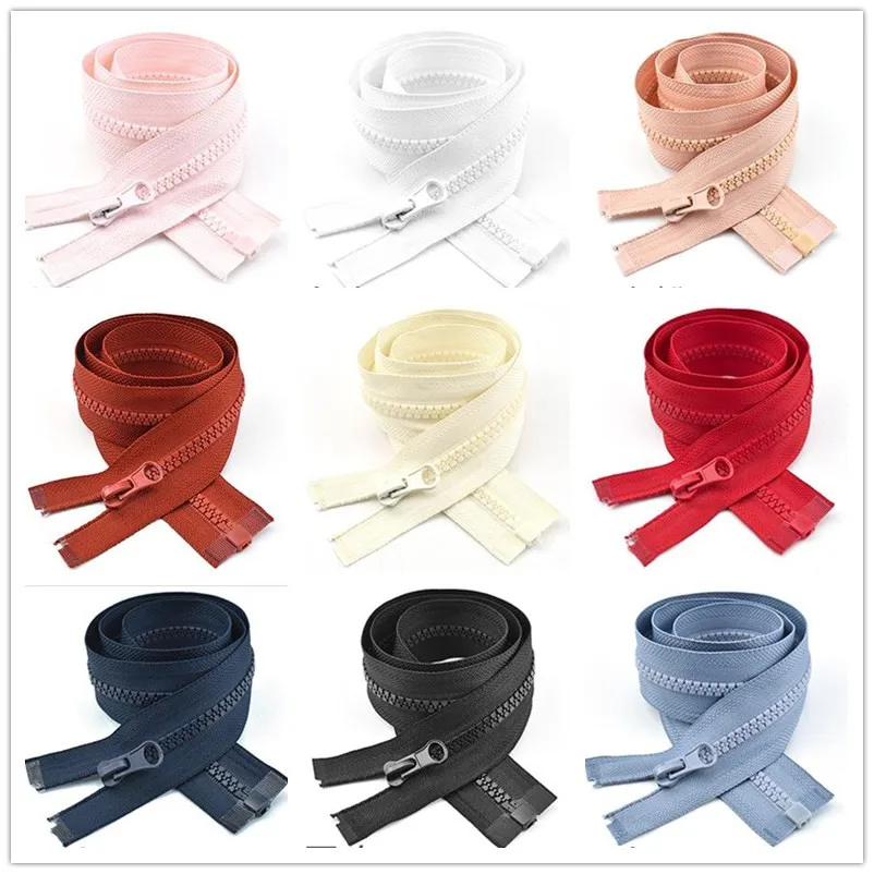 

2pcs 5# 90cm Resin Zipper Open-End Zip Auto Lock ECO Plastic Zippers For Sewing Clothing Jacket Sleeping Bag Tent Accessories