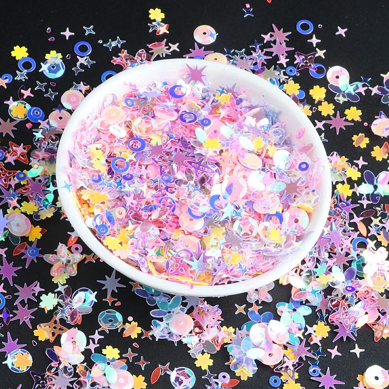 10 г разноцветные хлопья с Блестками Белого розового синего цвета блестки для