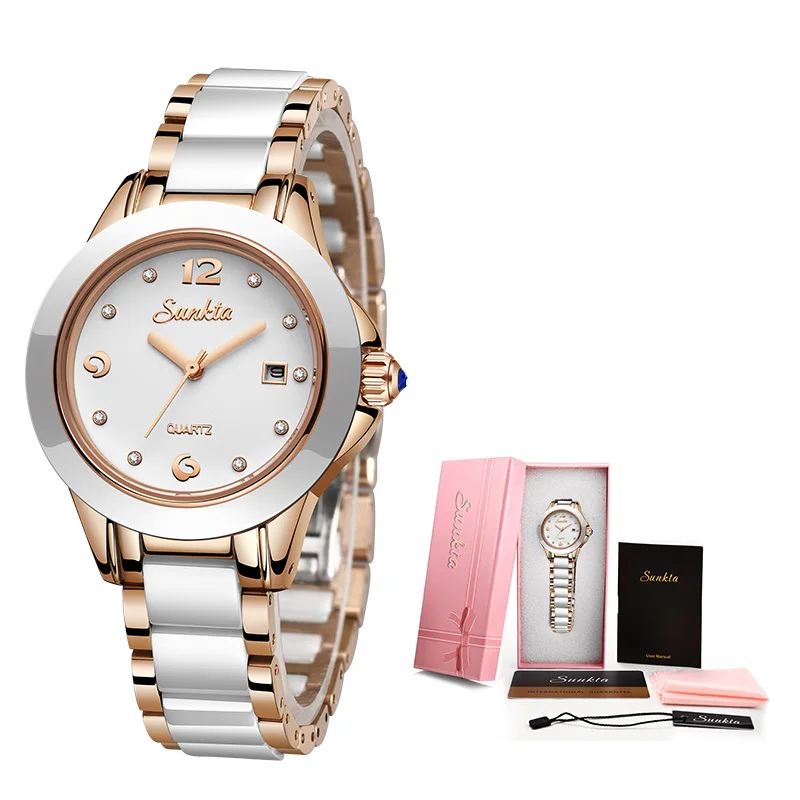 

SUNKTA 2021 New Rose Gold Watch Women Quartz Watches Ladies Top Brand Luxury Female Wrist Watch Girl Clock Relogio Feminino+Box