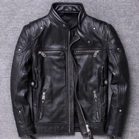halley locomotive clothing man head layer cowhide genuine leather motorcycle cycling wear jacket self cultivation stand