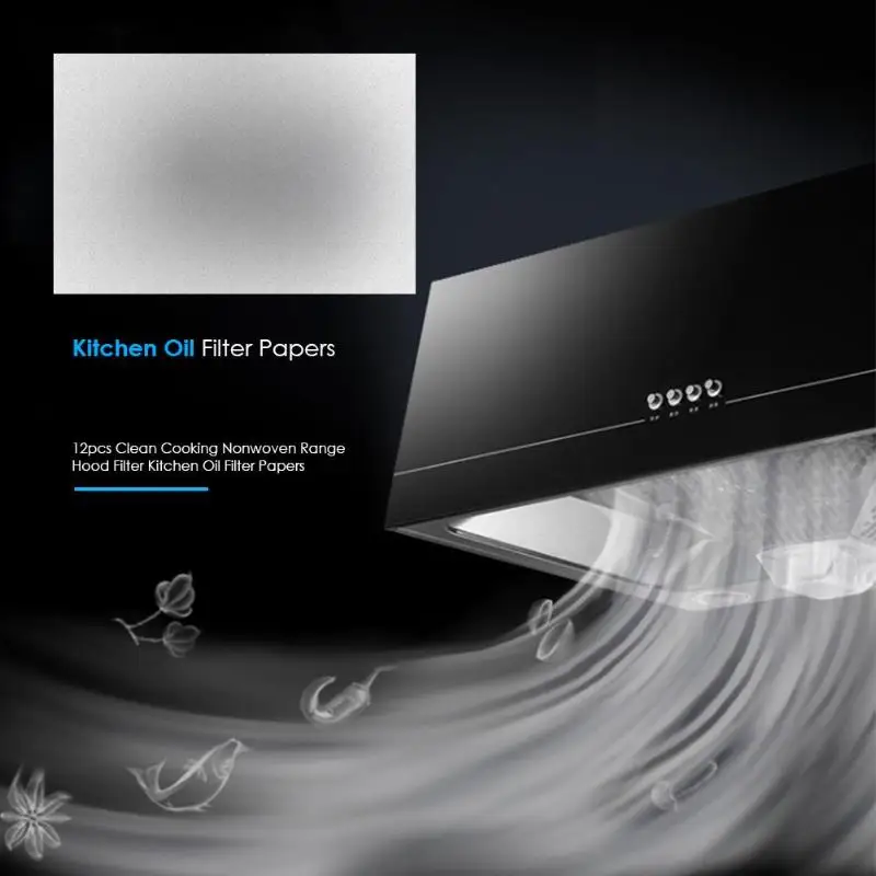 12 шт. Экологические кухонные Нетканый фильтр для кухонной вытяжки масло кухни
