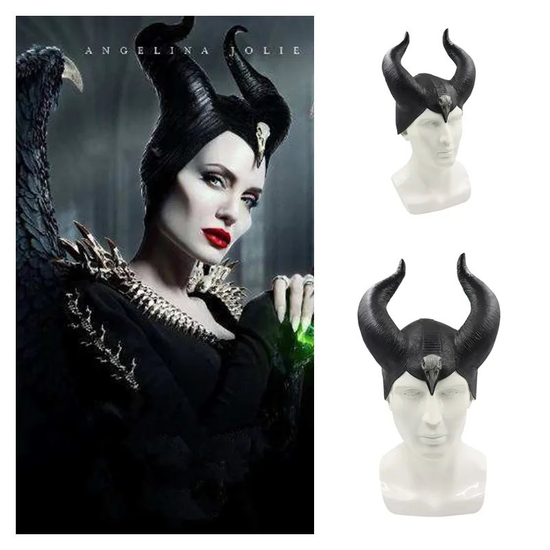 Maleficent: Маскарадная маска любовницы злой, шлем королевы рога, Детские латексные маски для взрослых, вечерние маскарадные костюмы для Хэллоуина