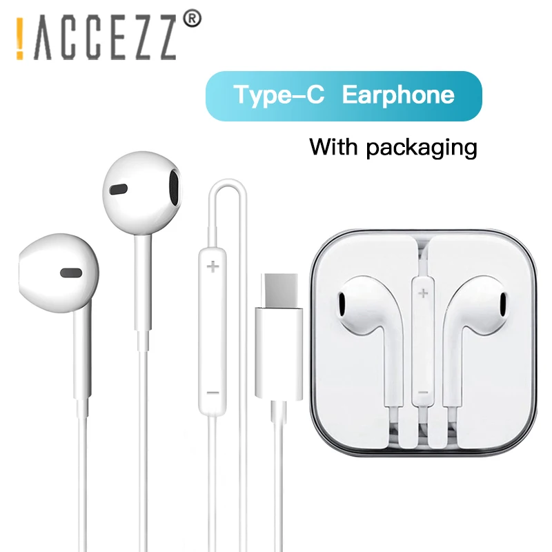 ! ACCEZZ usb type C наушники вкладыши гарнитура проводное управление Бас Звук Наушники с