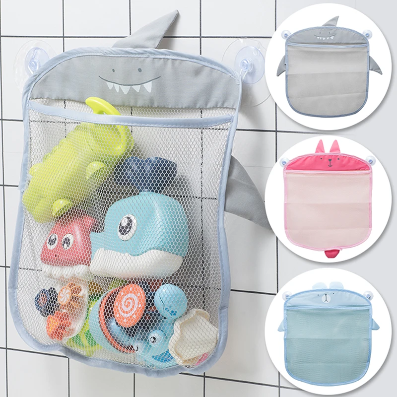 

39X35cm Cartoon Wall Hanging Storage Basket Bathroom Kid Bathing Toy Net Shape Folding Bags travel portable Organize