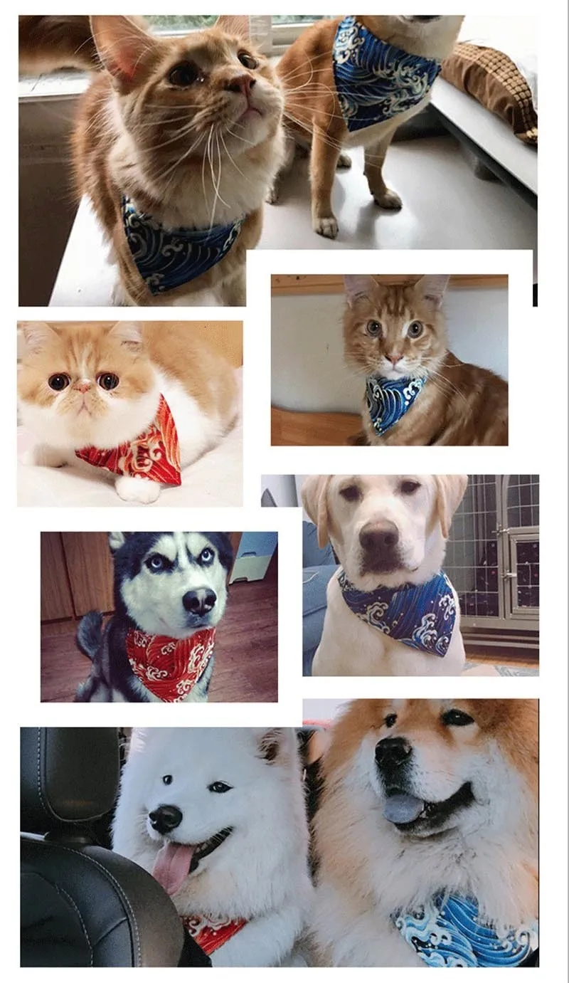 Pawstrip 6 узоров, бандана для собак, регулируемый ошейник для маленьких собак, шарф, мягкий хлопковый льняной воротник для кошек, XS-XL