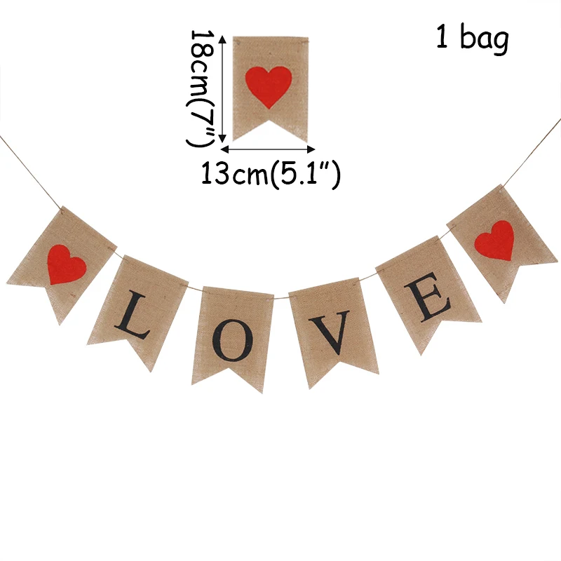 Wedding Decoration Burlap DIY LOVE BE MINE Banner Valentine's Day Gift Romantic Garland Marriage bride wedding party supplies | Дом и сад