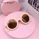 Дети мультфильм солнцезащитные очки для женщин с милым медведем очки с ушками для девочек и мальчиков животные в солнцезащитных очках 2021 новый итальянский Женский комплект зеленого розового и синего цвета солнцезащитные очки ярко-UV400