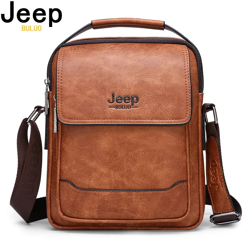

Мужская сумка из кожи jeep buluo, оранжевая сумка на плечевом ремне, повседневная кросс-боди сумка для документов, брендовая сумка, все сезоны, 2019