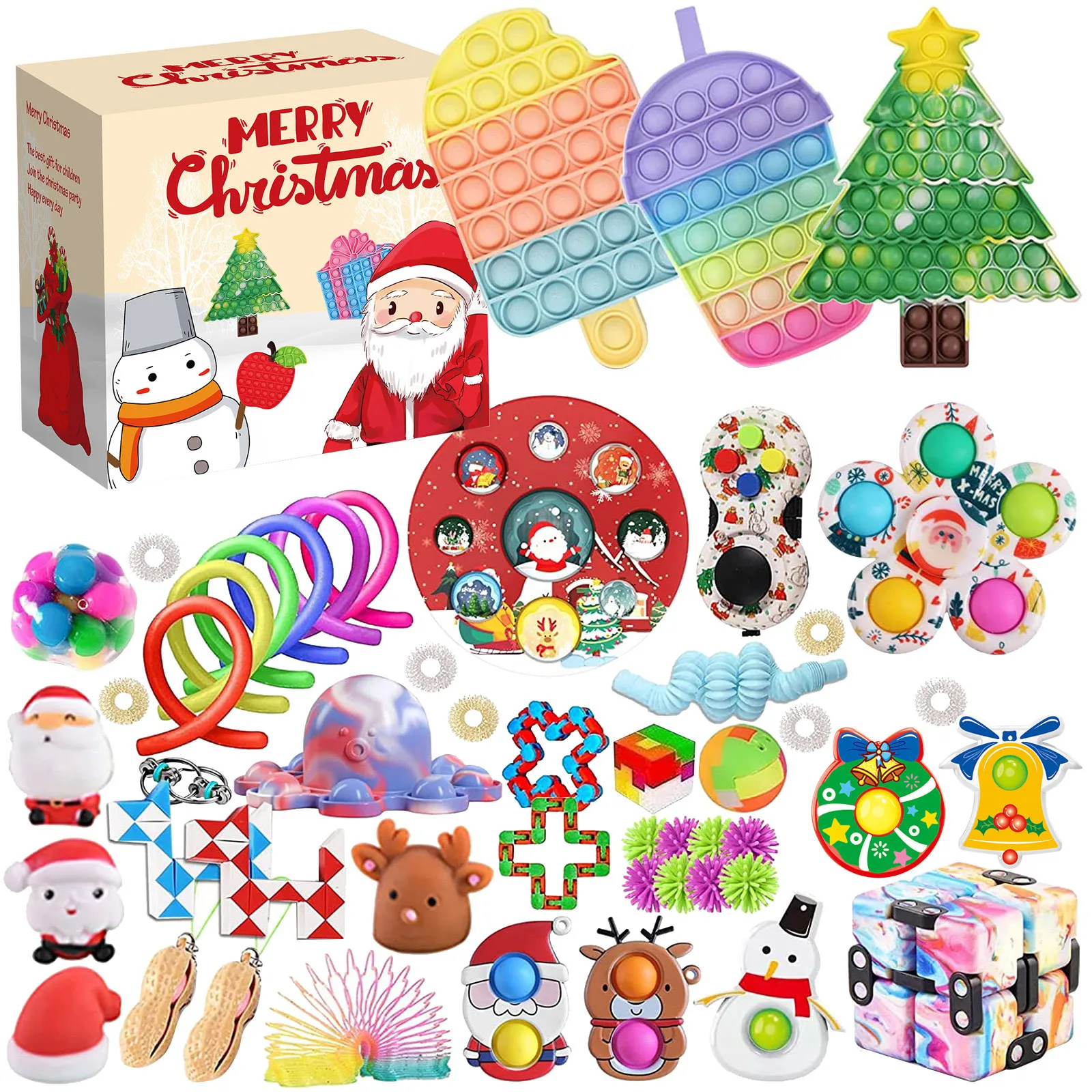 

24-33 шт. микро фиджет-игрушки, Рождество 2021 календарь для детей, календарь для праздника, обратный отсчет, календарь, детский подарок, адвент, ...