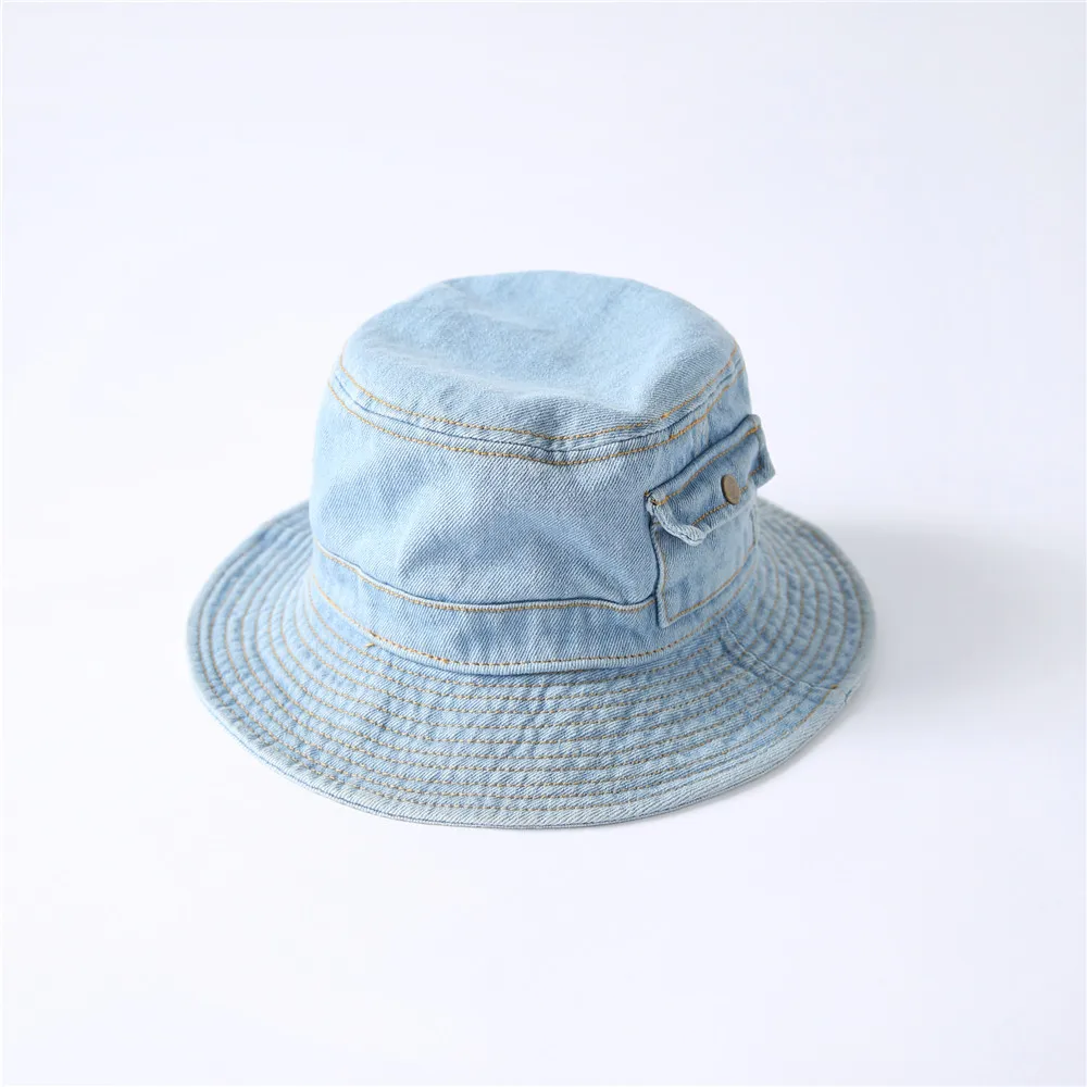 Sombrero de pescador estilo Harajuku para hombre y mujer, gorra de pescador estilo Hip Hop, vaquero lavado, Estilo Vintage