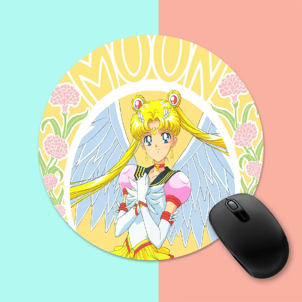 

Cute Girl Sailor Moon Anime Round Mouse Mat Gaming Mouse Pad For PC Laptop Notebook 20x20cm Gamer Desk Pad