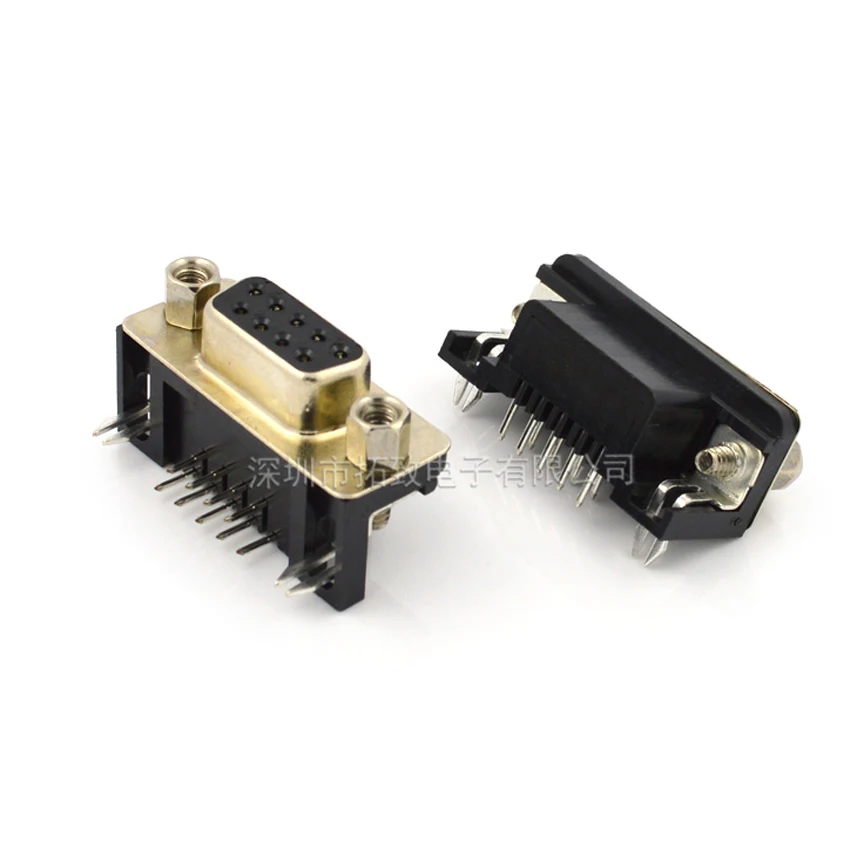 

10PCS/Lot RS232 DB9 DR9 Female/Male Socket/Jack Adapter Connector Fork-Type 90Degrees