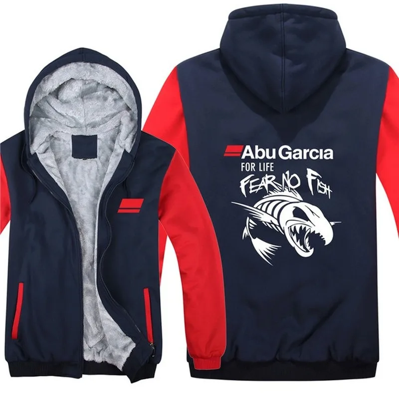 

NEW Winter for Abu Garcia Hoodies For Life Fear No Fish Warm Men Fashion Wool Liner Jacket Abu Garcia Sweatshirts