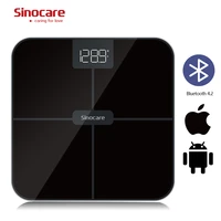 sinocare bluetooth body fat scale0 1smart body fat electronic scale 0 1kg accuracy with 3 stone kg lbsquare led display
