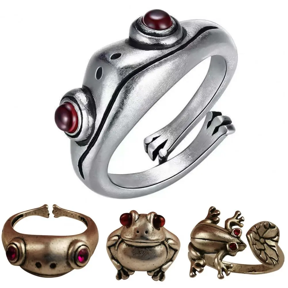 

Zinc Alloy Ring Unisex Ring Frog Shape Adjustable Zinc Alloy Open Animal Jewelry for Party Jewelry Accessories