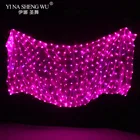 Фата для танца живота, светодиодная, из 100% шелка, 8 цветов, 4 размера