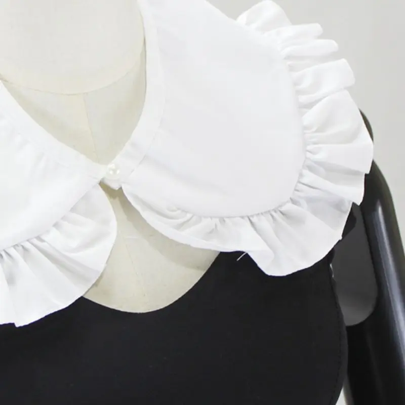 

Japanese Womens Sweet Doll False Fake Collar Ruffles Trim Detachable Half Shirt Drop Ship
