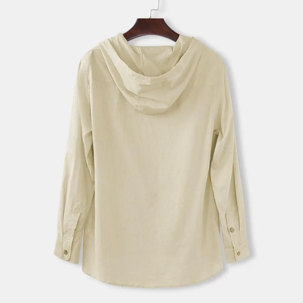 

Men camisas para hombre men's new Chinese style shirt solid color casua llinen European and American men's wear flax personality