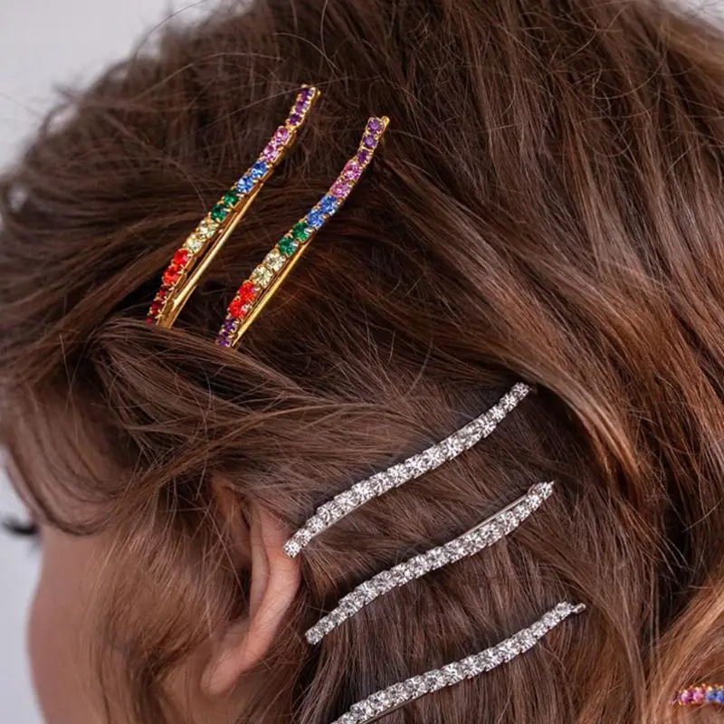 Этнические женские ювелирные изделия сплав волнистые заколки для волос радуга