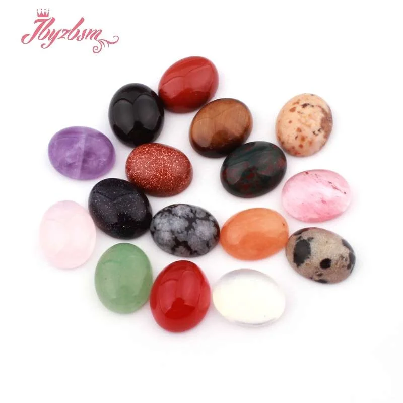 8x10 мм овальные бусины Кабошоны Купол без отверстий из натурального камня для DIY