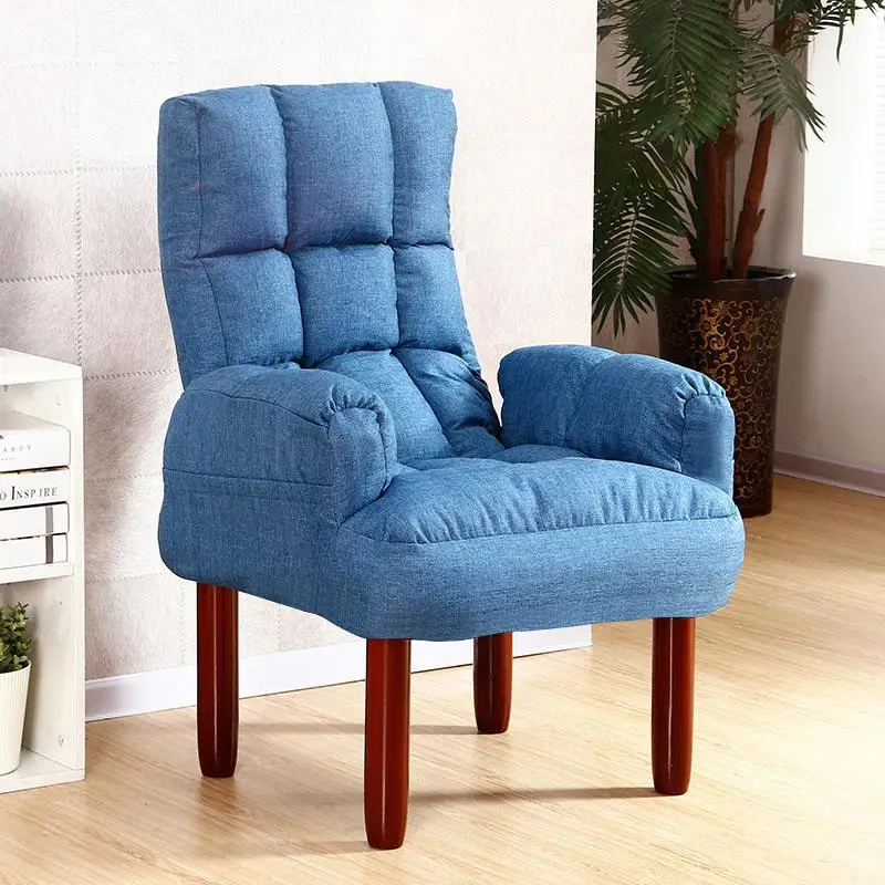 Lazy sofa TV computer chair feeding breastfeeding Japanese folding recliner single fabric |