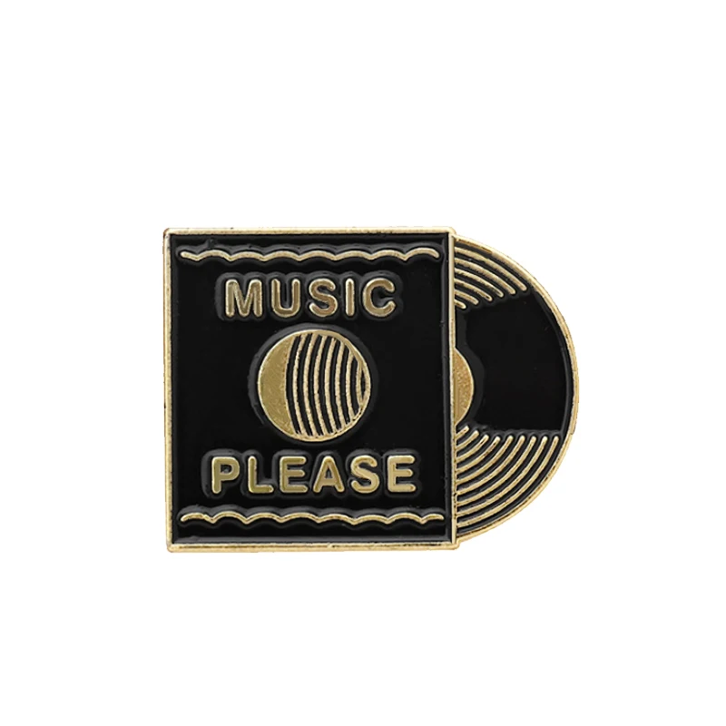 music Персональные Офисные инструменты брошь блестящая USB память сетевой диск музыка запись факс машина Принтер эмаль штифт пальто крышка значок подарки - Окраска металла: music