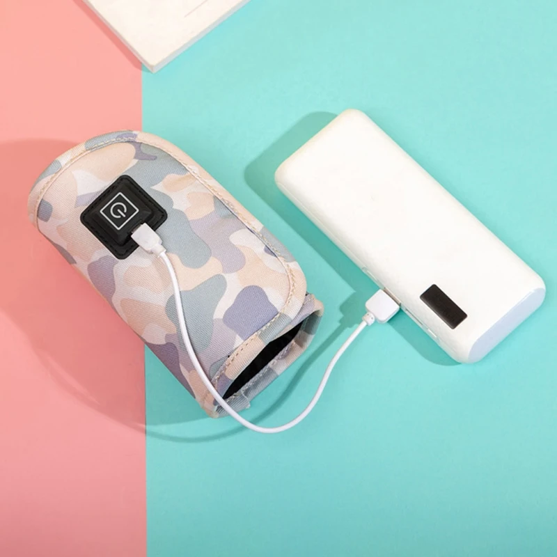Calentador de biberones port&aacute;til con USB para beb&eacute;, botella de alimentaci&oacute;n infantil, termostato, cubierta caliente para alimentos-2