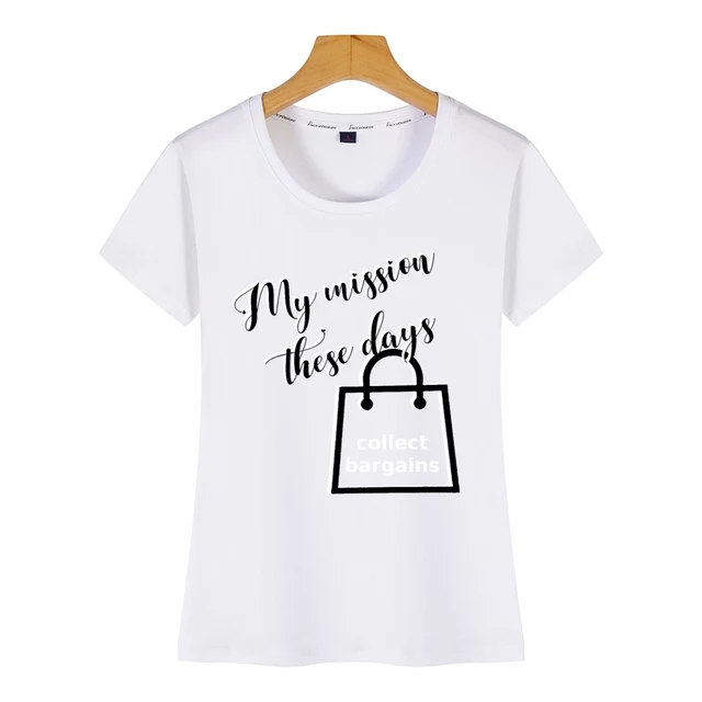 Tops T Shirt Women funny blackfriday quote shopping team Design Black Print Female Tshirt 2