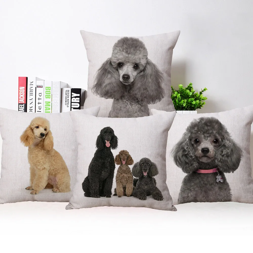 Постер для подушки с изображением собаки-пуделя 45 х45 см | Дом и сад