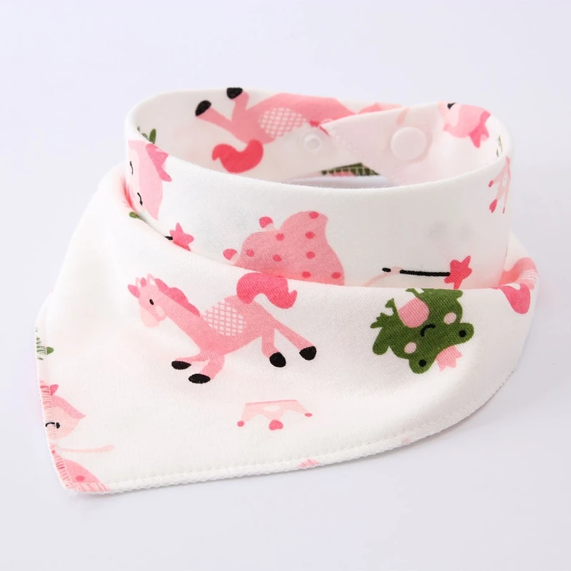 

Double-Layer Snap Baby Bibs Triangle Infant Saliva Towel Drool Bibs for Boys and Girls Newborn Toddler Soft Cotton Scarf