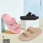 Сандалии на платформе для мужчин и женщин, уличные пляжные шлепанцы на толстой подошве, Нескользящие, повседневная обувь для дома и ванной, на лето сланцы мужские женские летние басаножки