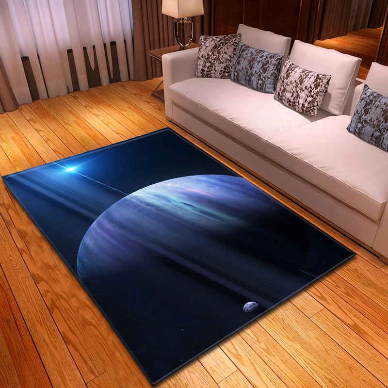 

Домашний Декор 3D Planet, ковер для гостиной, детский подарок, мягкий фланелевый детский игровой коврик для комнаты, прикроватный коврик, диван ...