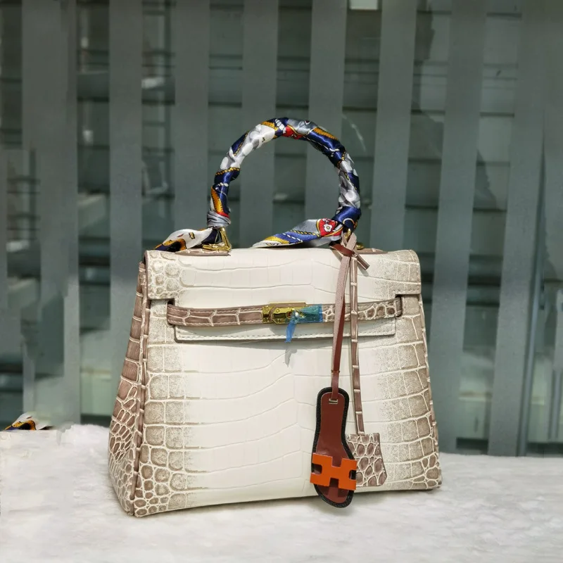 

Bag Women's Bag 2020 New Tide Joker Large-capacity Crocodile Pattern Handbag Women's Shoulder Slung Niche Kelly Bag