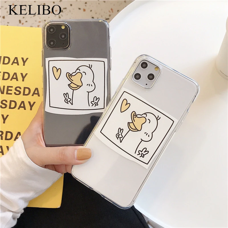 Простой милый чехол для телефона в китайском стиле с уткой IPhone XR Max мягкий