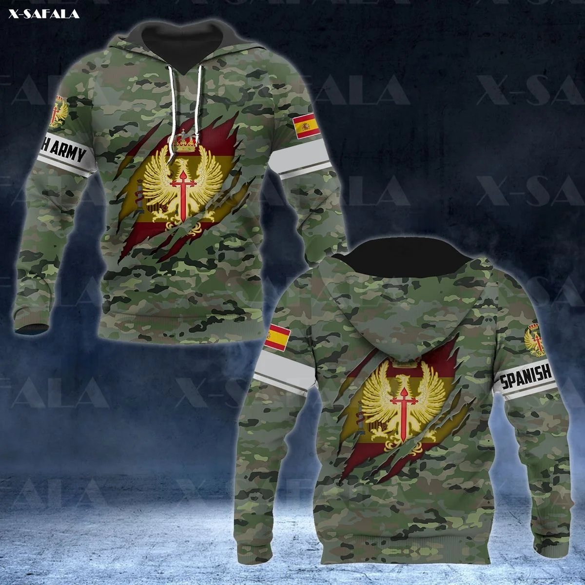 

SPANISH ARMY Camo Veteran Eagle Military 3D Print Zipper Hoodie Man Female Pullover Sweatshirt Hooded Jacket Jersey Tracksuits