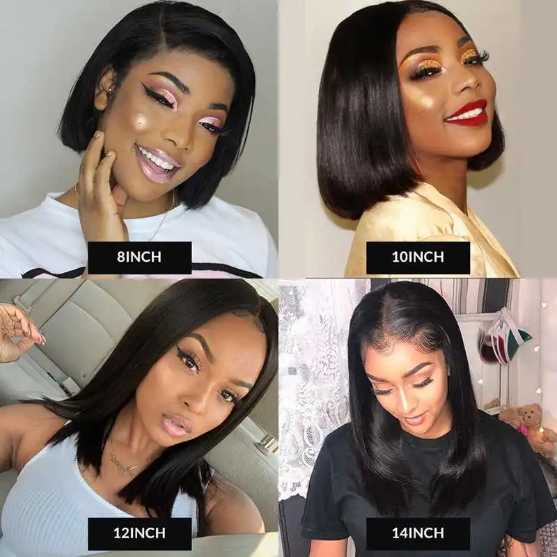

Bob Wig Lace Front Human Hair Wigs For Black Women Natural Color Brazilian Straight Human Hair Wig Preplucked Cheap Wig Remy