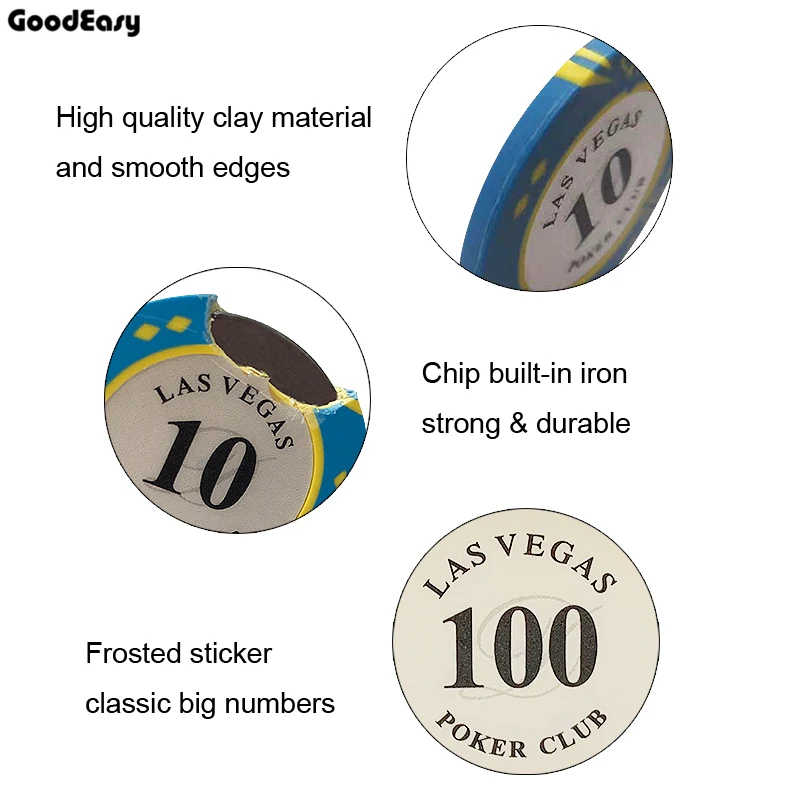 Лас-Вегаса клей материал казино Техасский покер чип набор покерная монета