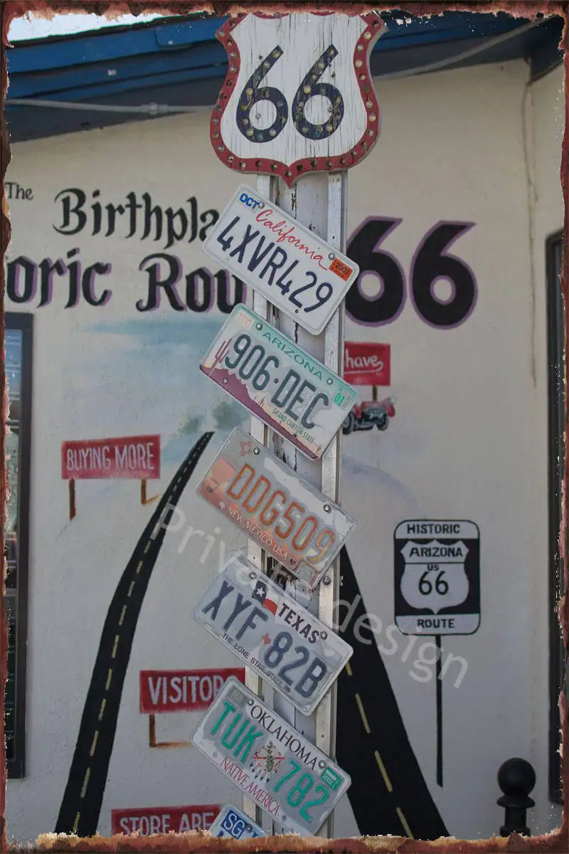 

Настенный декор Route 66 для запоминания, украшение для комнаты, Ретро винтажный металлический знак, Жестяная Табличка, искусство, паб, дома, кл...