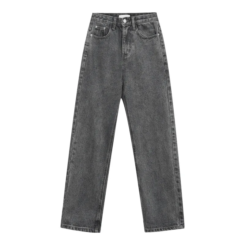 

Denim Pants Women High Waist Washed Jeans Harajuku Pocket Bleached Summer Casual Trousers Korean Baggy Work Jean Women Vintage