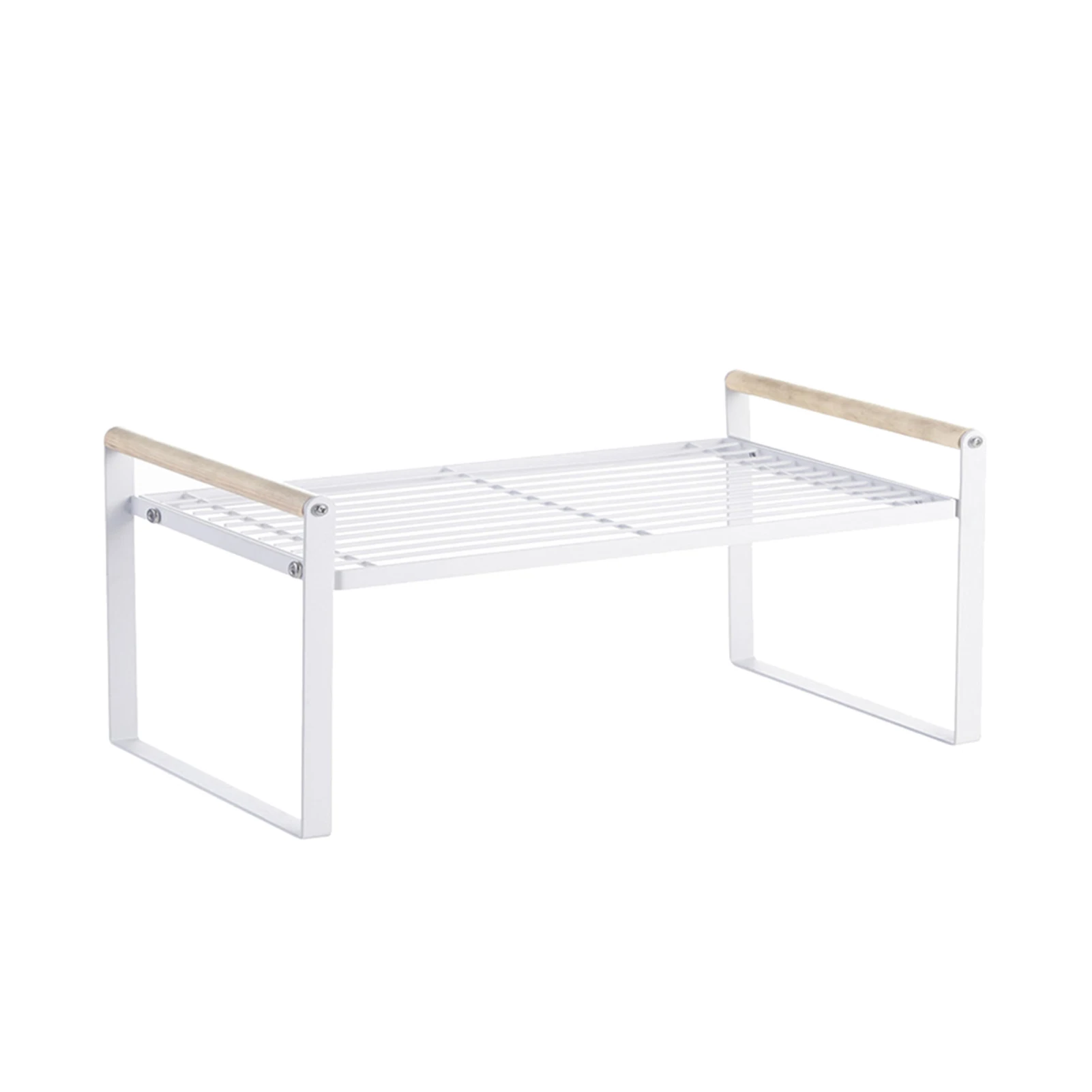 

Storage Shelf Organizer Kitchen Cabinet and Counter Shelf Organizer Wooden Handle Multifunctional Organization Rack
