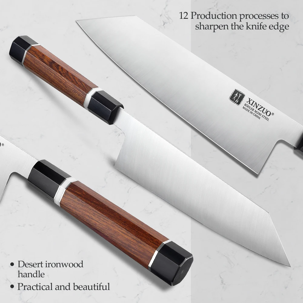XINZUO-cuchillo Gyuto de 210mm, utensilio de cocina profesional de acero al polvo, 60-62 HRC Bohler M390, mango de hierro para el desierto de Am&eacute;rica del Norte-2
