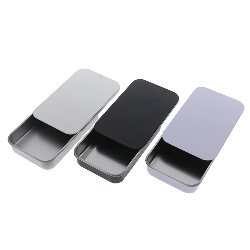 

1PCS 8*5*1.5cm Mini Iron Box Cover Storage Box Wedding Jewelry Pill Cases Portable Tin Boxes Container Cosmetic Organizer