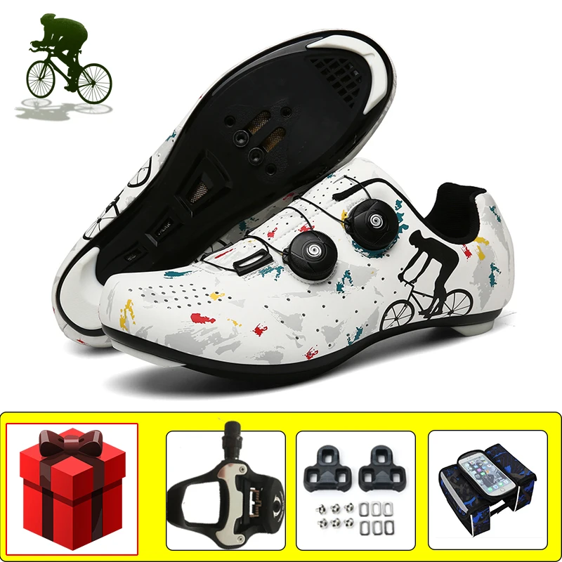 Road Cycling Shoes Add Pedals Breathable Self-locking Sapatilha Ciclismo Wear-resistant Ultra-light Racing Bicycle Sneakers