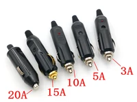 2pcs car power cigarette plug 3a10a15a20a fuse led charger cable adapter