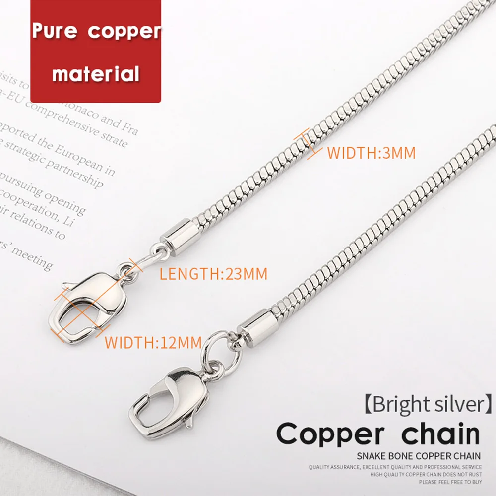 Bag Snake Bone Chain Accessories Metal Bag Chain Single Buy Gold Copper Chain Crossbody Shoulder Bag with Shoulder Strap Chain