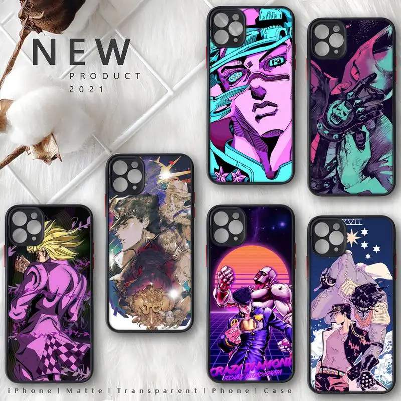 

Anime JoJo Killer Queen Phone Case Matte Transparent for iphone 11 12 pro mini XS XR X max 7 8 plus TPU Mobile bags