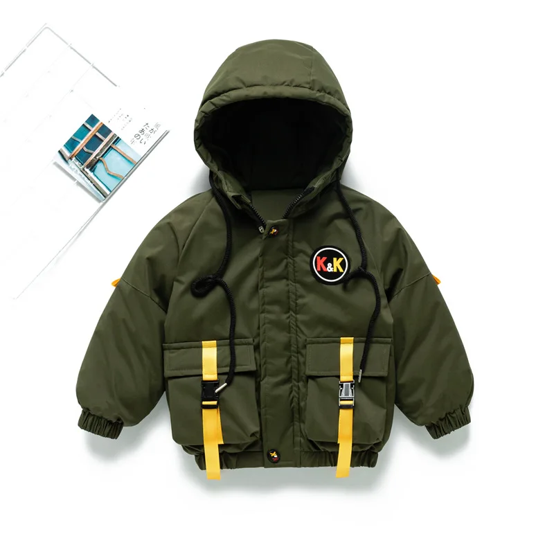 

Winter Casual Heavyweight Hooded Child Coat Warm Cotton Baby Boys Jackets Children Outerwear Kids Outfits For 2-6 Years Old