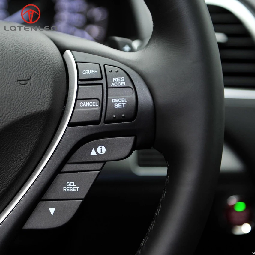 

LQTENLEO Black Genuine Leather DIY Hand-stitched Car Steering Wheel Cover for Acura ZDX RDX 2013-2018 ILX TSX TL 2009-2012